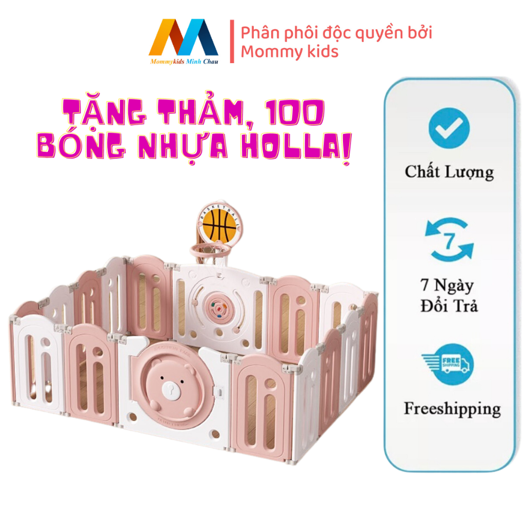 QUÂY CŨI NHỰA GẤP GỌN CAO CẤP TẶNG THẢM, 100 BÓNG NHỰA HOLLA, 1 COMBO NÉM BÓNG RỔ NẶNG 36KG