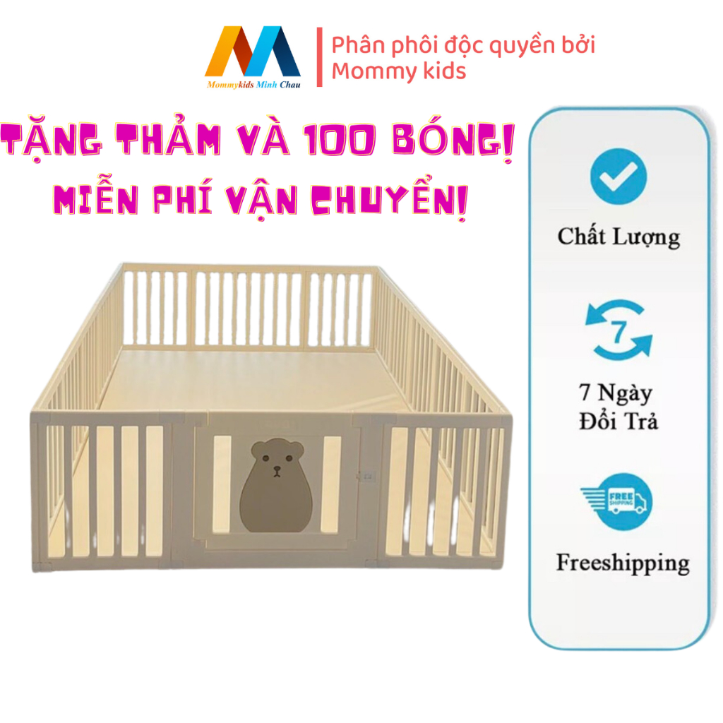 QUÂY CŨI  NHỰA CHO BÉ KÍCH THƯỚC 1M8.2M TẶNG THẢM VÀ 100 BÓNG SẢN XUẤT THEO TIÊU CHUẨN CHÂU ÂU MIỄN PHÍ VẬN CHUYỂN