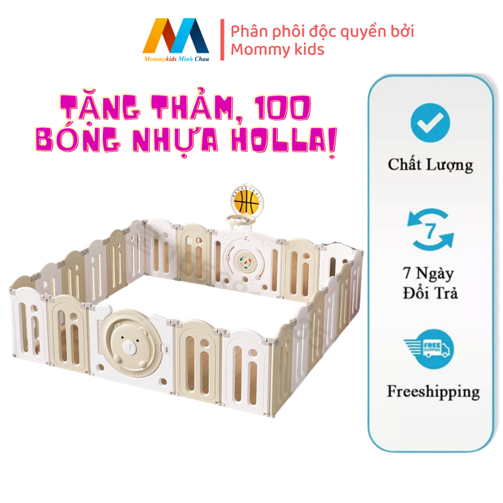 QUÂY CŨI NHỰA GẤP GỌN CAO CẤP TẶNG THẢM, 100 BÓNG NHỰA HOLLA, 1 COMBO NÉM BÓNG RỔ NẶNG 36KG