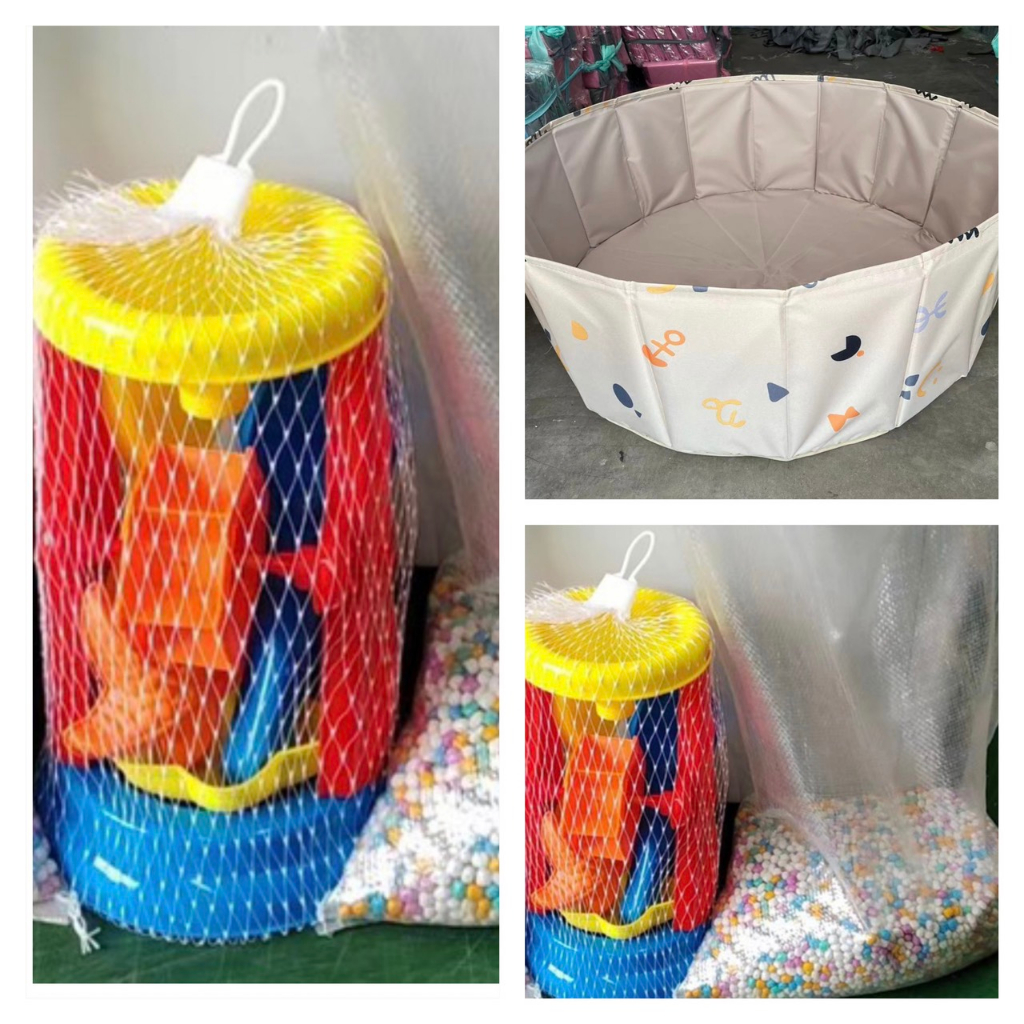 Bể bóng cho bé bằng vải cao cấp cho bé, bể bóng gấp gọn bằng vải bé trai bé trái