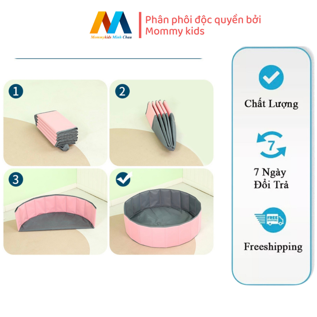 Bể bóng cho bé bằng vải cao cấp cho bé, bể bóng gấp gọn bằng vải bé trai bé trái