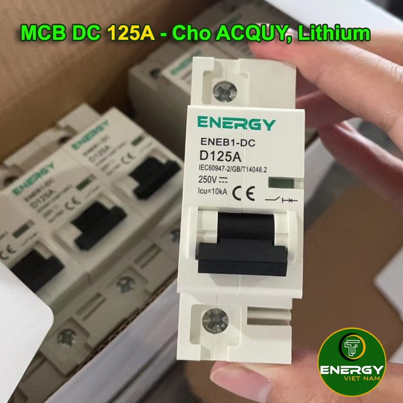 Aptomat MCB DC 1P 125A 550VDC - Dùng Cho ACQUY hoặc Lithium 100Ah