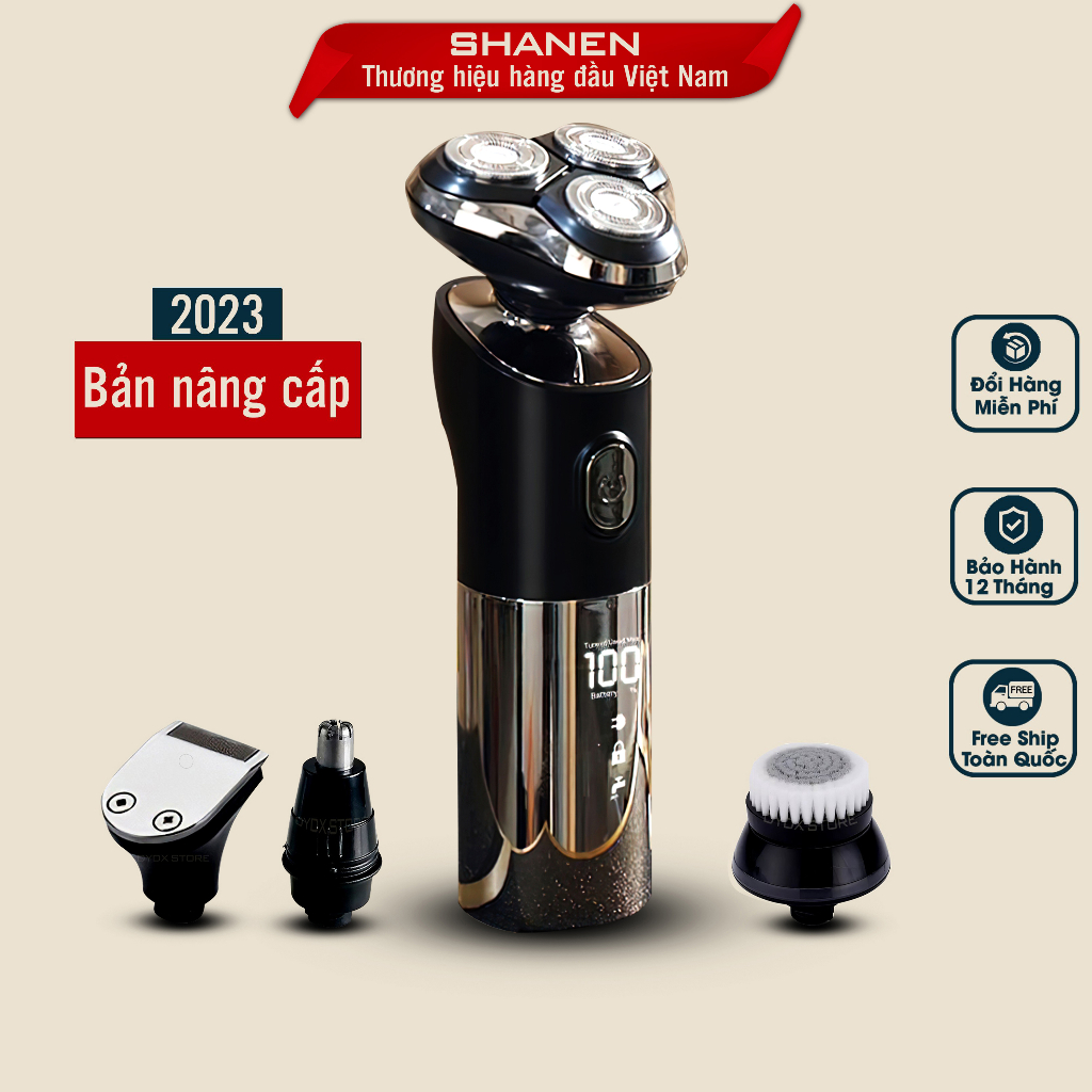 Máy cạo râu đa năng 3 lưỡi kép SHANEN, Tỉa lông mũi, Cạo cực sát, êm, Shanen Official