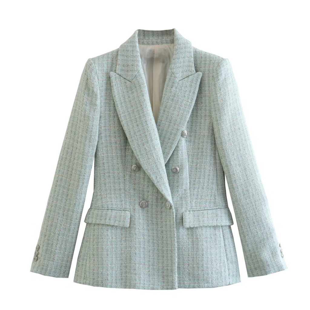 Ảnh thật 7 hình cuối-HC48.Áo blazer Tweed thu đông thời trang Âu Mỹ sang chảnh