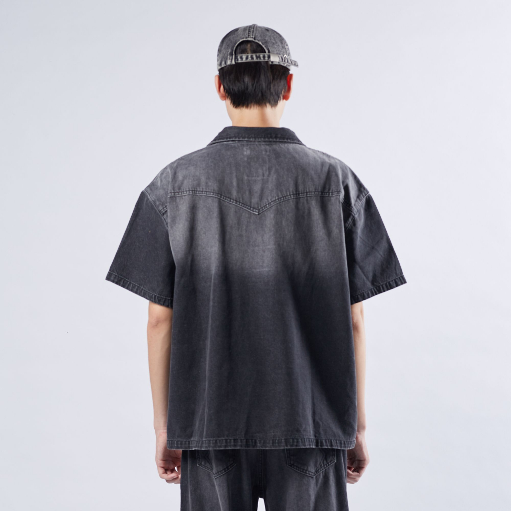 Áo Polo Boxy SNAZZY Unisex Chất Liệu Denim Chính Hãng - MIDNIGHT