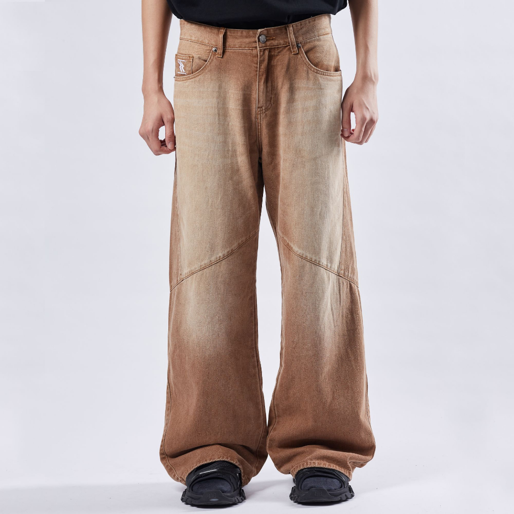 Quần Jeans Wide Leg SNAZZY Unisex Nam Nữ Ống Rộng Chính Hãng -  FADED BROWN