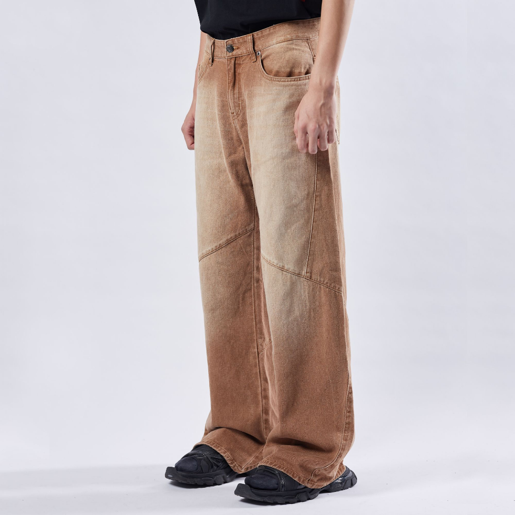 Quần Jeans Wide Leg SNAZZY Unisex Nam Nữ Ống Rộng Chính Hãng -  FADED BROWN