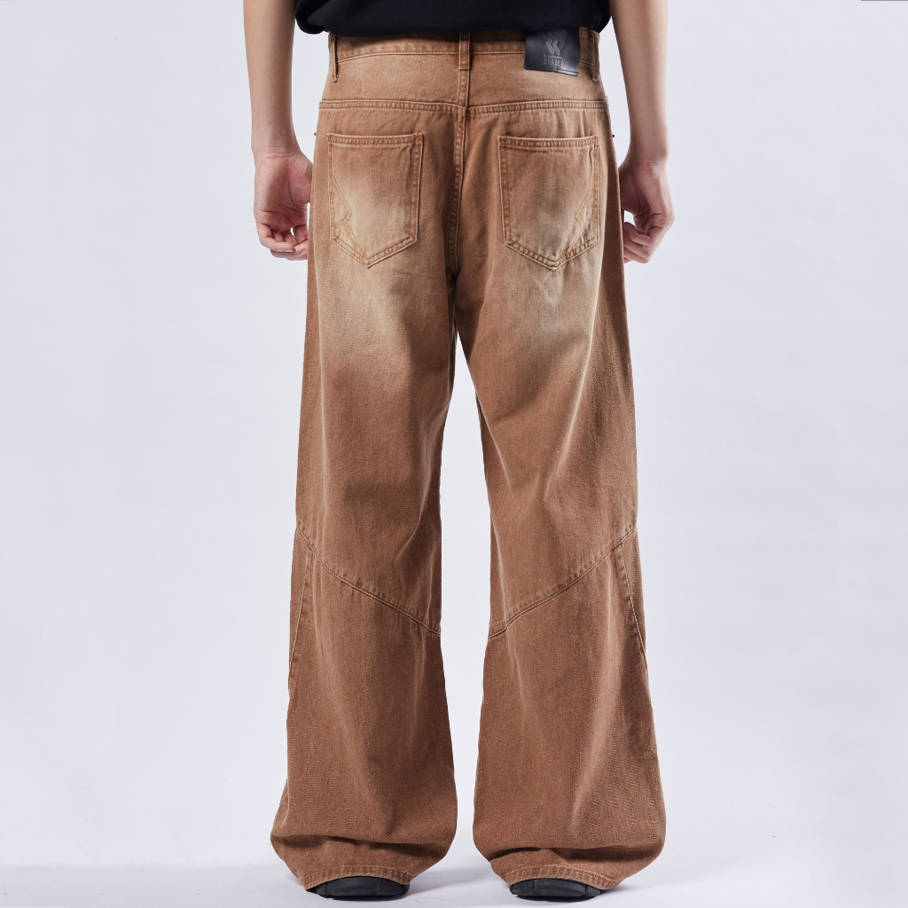 Quần Jeans Wide Leg SNAZZY Unisex Nam Nữ Ống Rộng Chính Hãng -  FADED BROWN