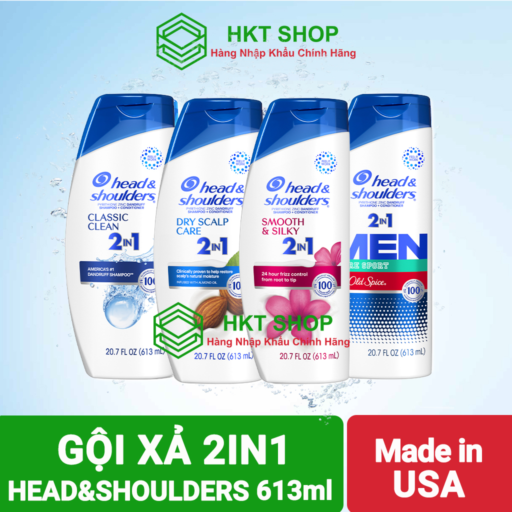 [USA] Dầu gội và xả 2in1 H&S Head&Shoulders 613ml (mẫu mới) - HKT Shop