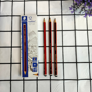 Bút chì gỗ 4b staedtler mars lumograph 100 / tradition 110 - 4b - thân xanh / thân sọc đỏ đen hàng chuẩn