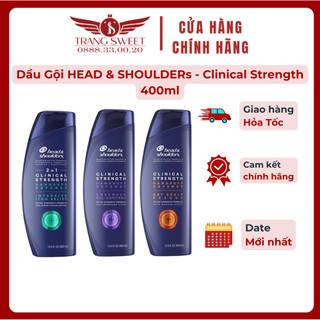 (sẵn) Dầu gội giảm GÀU HEAD & SHOULDERs - Clinical Strength 400ml (Viền Cam- Mẫu Mới ) dầu gội head shoulder
