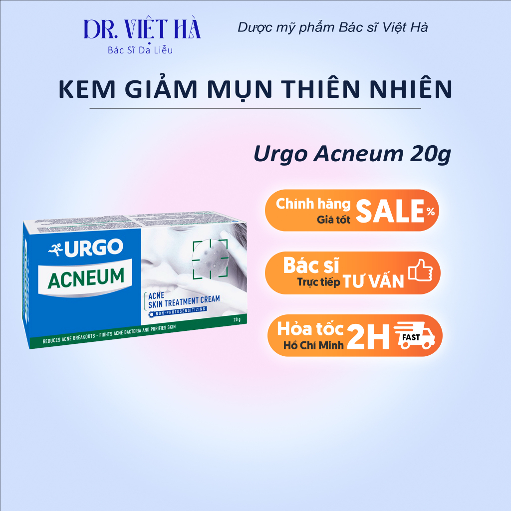 Kem giảm mụn Urgo Acneum - Liệu pháp thiên nhiên an toàn cho làn da| Bs Hà Da Liễu Khuyên Dùng