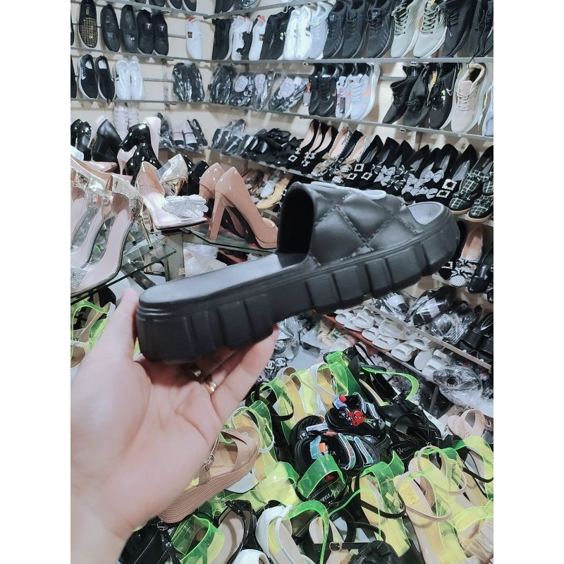 Dép bánh mì nữ độn đế 3 cm , dép quai ngang chao chất liệu eva gấu.