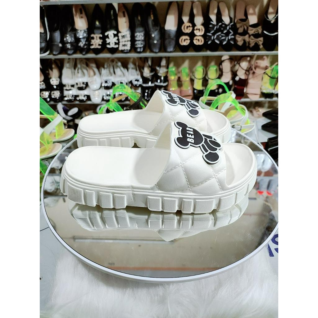 Dép bánh mì nữ độn đế 3 cm , dép quai ngang chao chất liệu eva gấu.