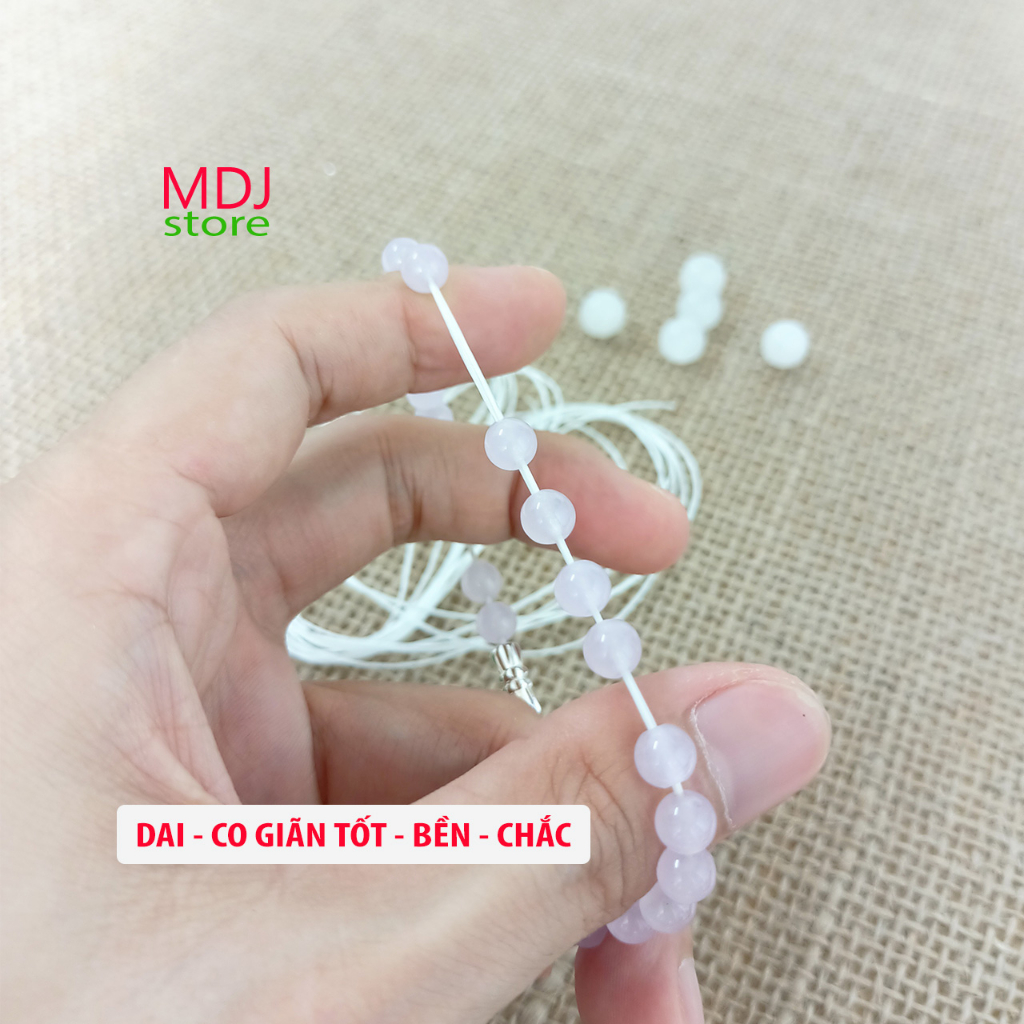Dây xâu vòng màu trắng MDJ chun co giãn xâu vòng phong thủy làm handamde 1 cuộn 35m lẻ 3m