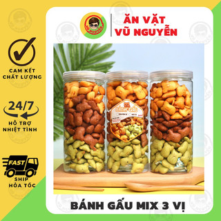 Bánh Gấu Nhân Kem Mix 3 Vị 450g - Ăn Vặt Vũ Nguyễn Vừa Ngon Vừa Rẻ - Ship Hỏa Tốc