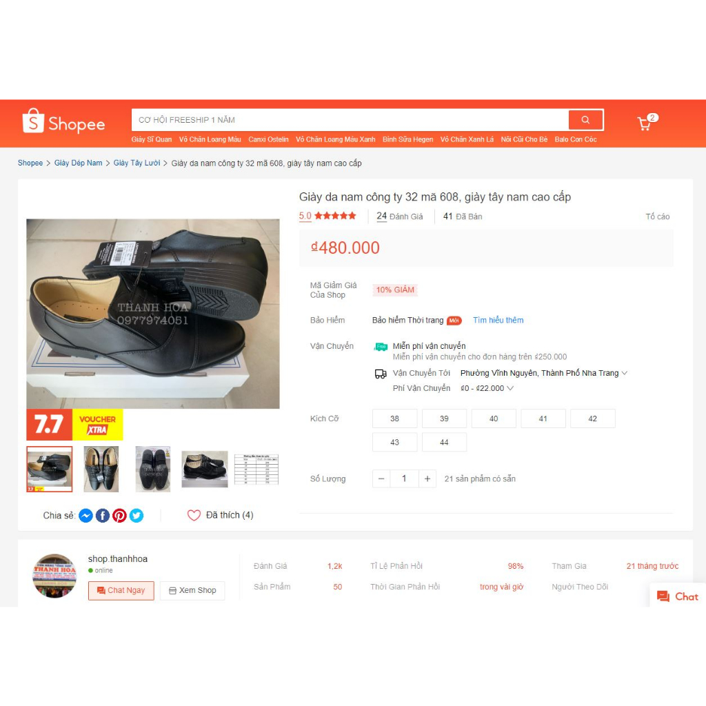 Giày da nam công sở cao cấp Aseco 32 - 608