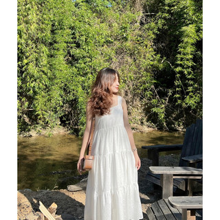 Bunny dress - đầm tơ nhật hoa nhí tầng thiết kế Ma Vie