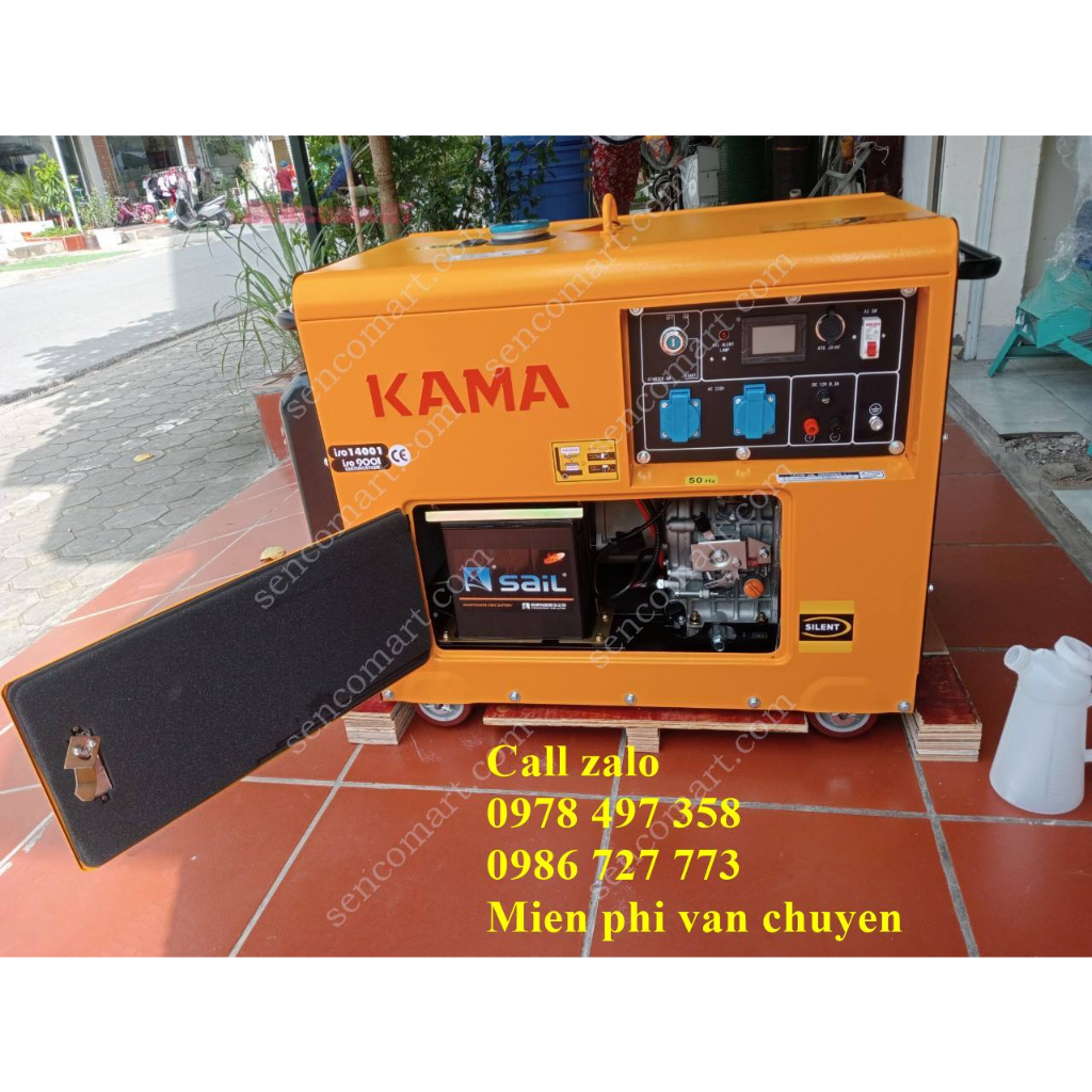 Máy phát điện chạy dầu có tủ cách âm 5,5kw