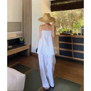 𝐑𝐨𝐬𝐞 𝐓𝐨𝐩 - áo dây ly ngực linen tưng premium