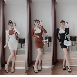 ĐẦM BODY TAY DÀI PHỐI ĐO  H A N STORE