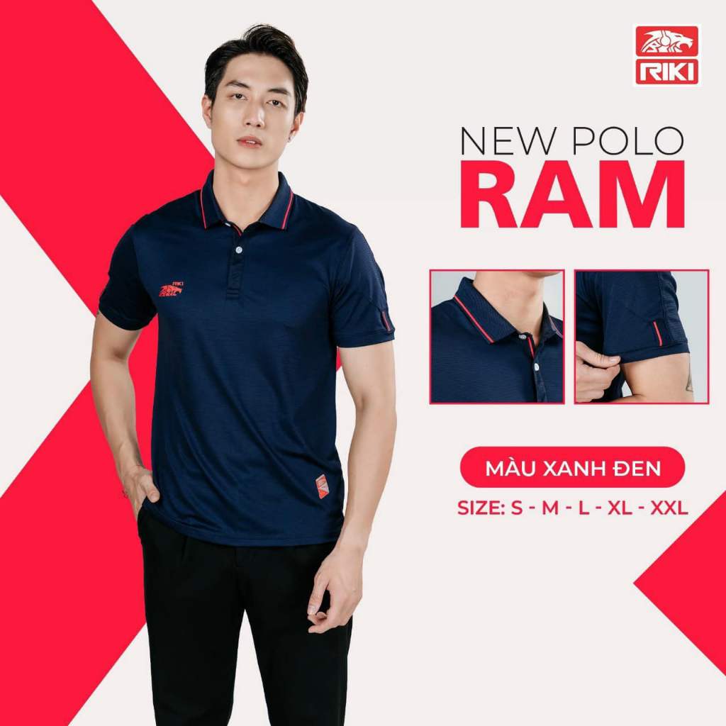 Áo Thun Thời Trang Nam Nữ - Áo Polo Chính Hãng Riki Ram - Chất Vải Bền, Thoáng Khí, Kháng Khuẩn