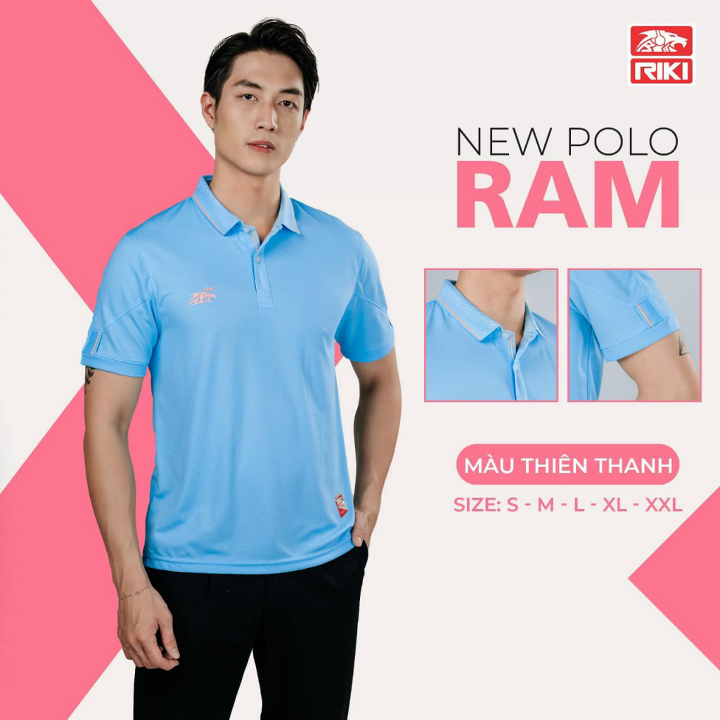 Áo Thun Thời Trang Nam Nữ - Áo Polo Chính Hãng Riki Ram - Chất Vải Bền, Thoáng Khí, Kháng Khuẩn