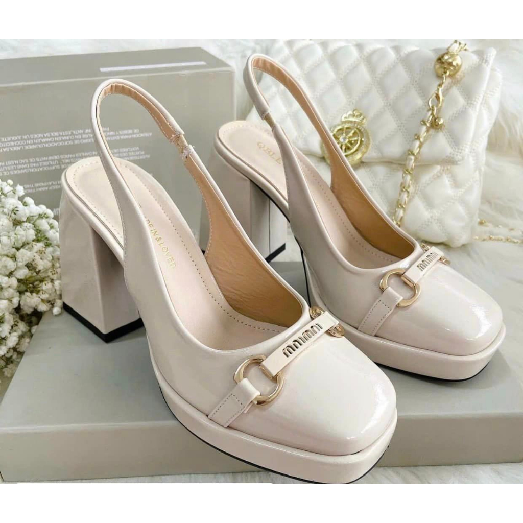 Già Cao Gót Đế Dày Gót Cao 9 Phân, Giày Sandal Bích Mũi Kết Hợp Khóa,ROSE 062, FROM CHUẨN ,LẤY ĐÚNG SZ GIÚP SHOP
