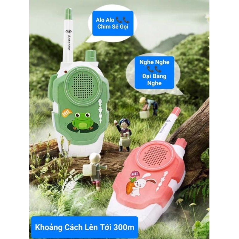 Đồ Chơi Bộ Đàm Cho Bé Combo 2 Cái Đa Chiều 2 Kênh Phạm Vi 300m Cho Trẻ Vui Chơi Thú Vị