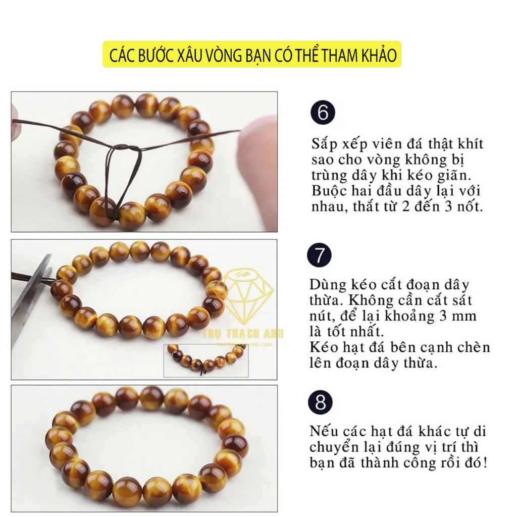 Dây chun chỉ cước lụa co giãn MDJ 3 mét xâu vòng đá xỏ handmade
