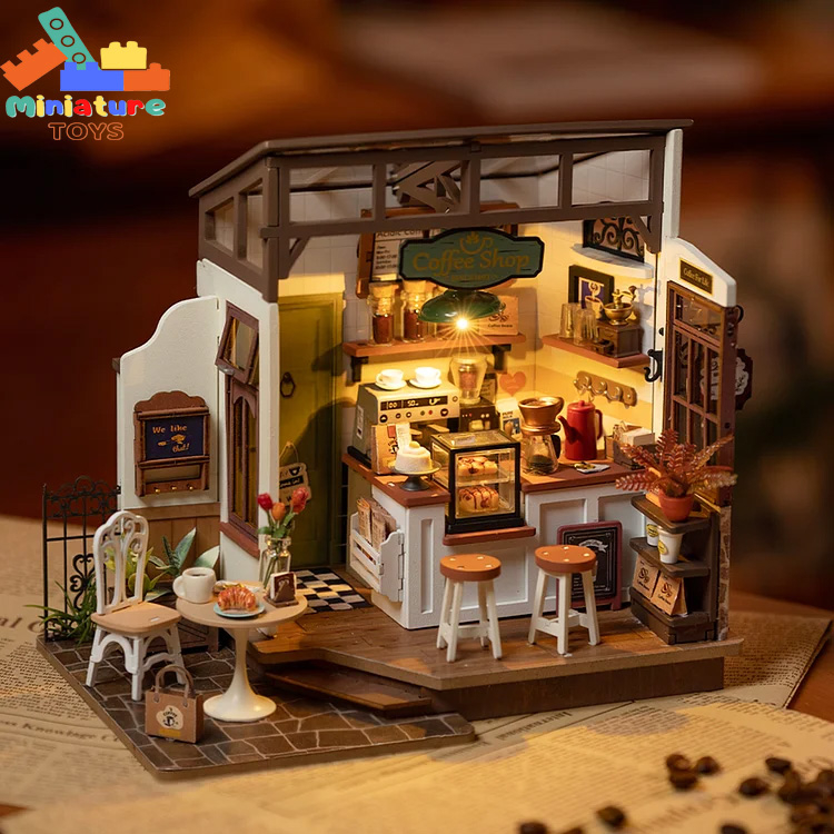 Nhà búp bê gỗ DIY Robotime Rolife Miniature House Kit | No.17 Cafe DG162 tự lắp ghép