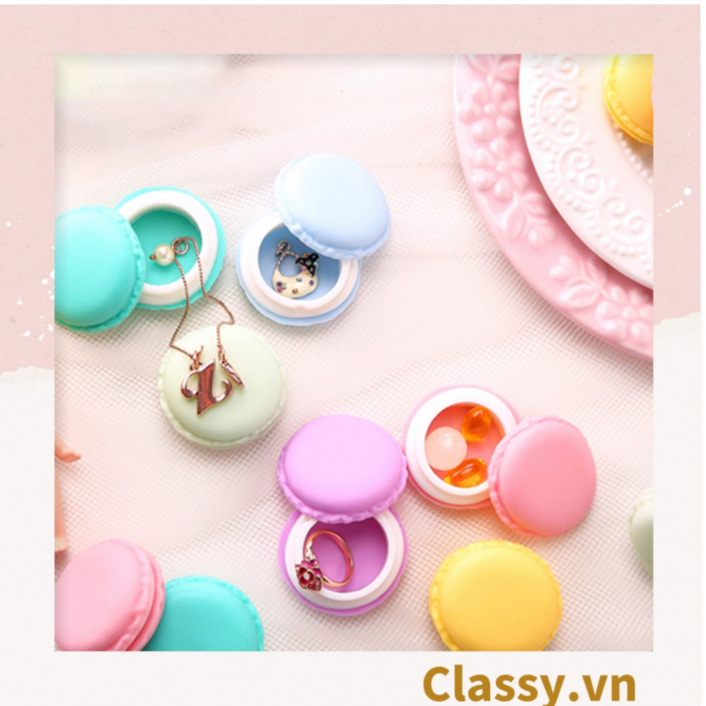 Hộp đựng trang sức, bông tai khuyên tai hoặc phụ kiện hoặc tai nghe hình bánh Macaron PK1713