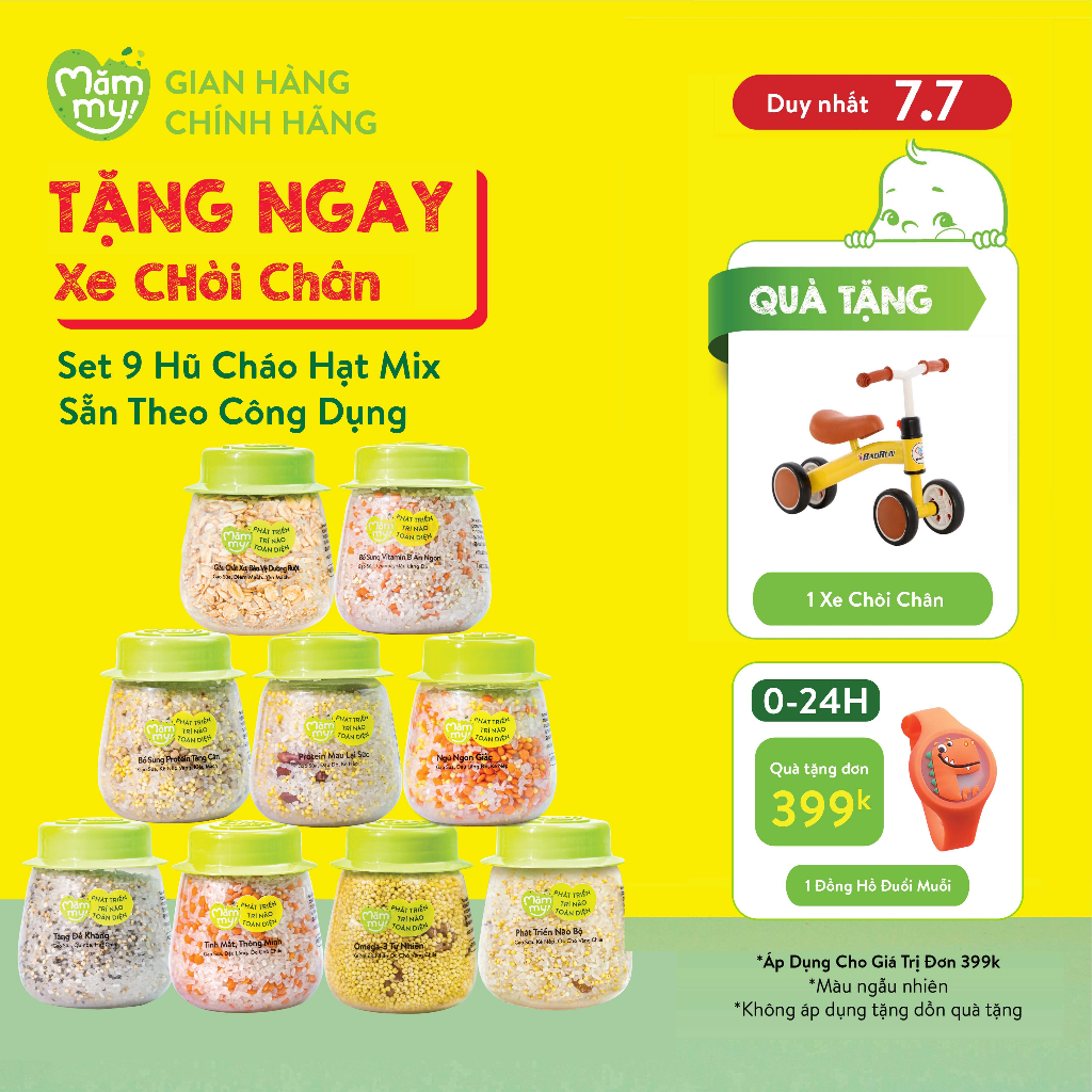 Combo 9 hạt mix Mămmy bổ sung protein tăng cân, phát triển não bộ, gạo sữa, kê nếp, kiều mạch, diêm mạch, yến mạch Mom's