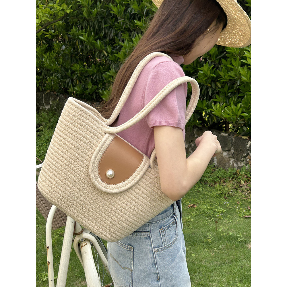 Túi xách len vintage đeo vai thời trang cỡ lớn