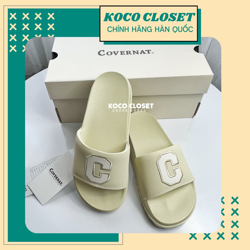 Dép Covernat Hàn Quốc C Logo Slide SS23 màu Beige