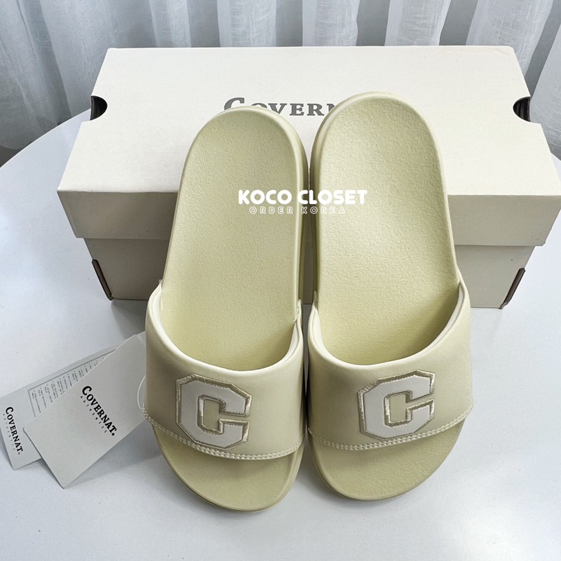 Dép Covernat Hàn Quốc C Logo Slide SS23 màu Beige