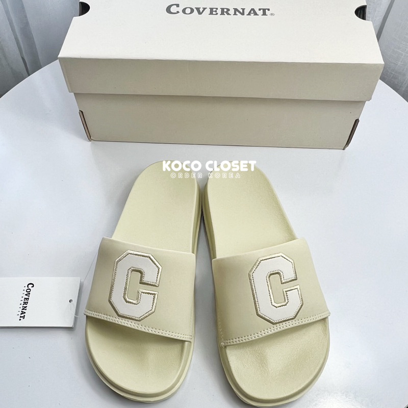 Dép Covernat Hàn Quốc C Logo Slide SS23 màu Beige