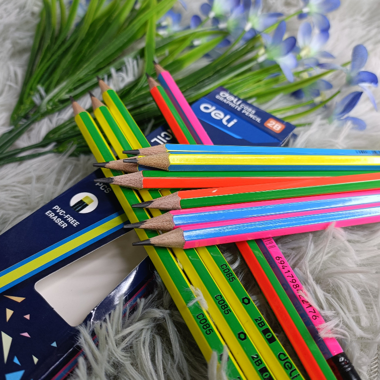 Bút Chì 2B Deli - Bút Chì Neon Deli 2B Đẹp Cao Cấp Dành Cho Học Sinh- Sinh Viên- Văn Phòng