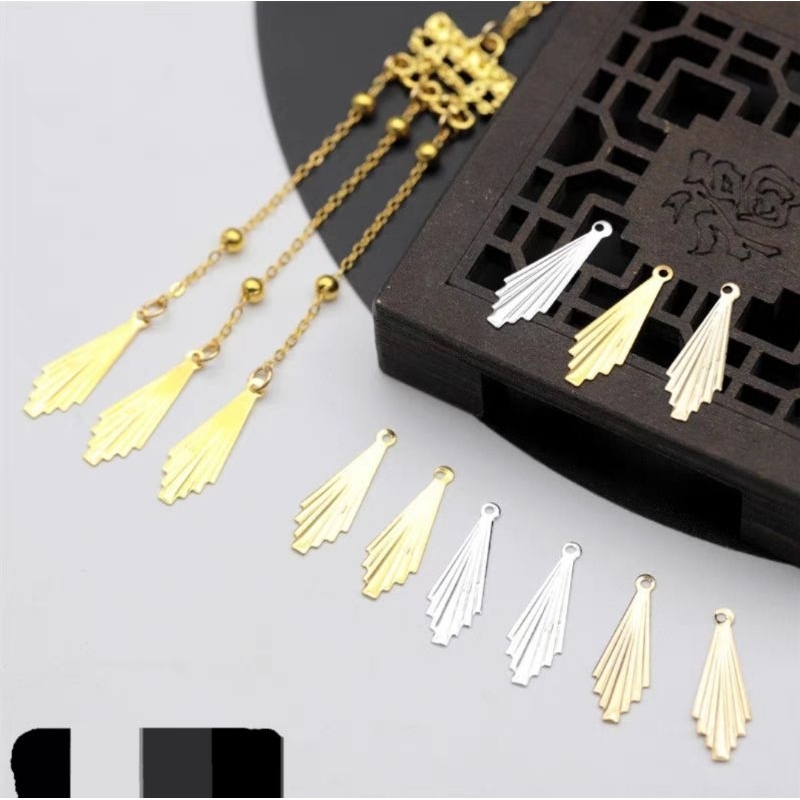 Set 50 mảnh treo dây tua rua 8x23mm - Nguyên liệu làm trâm cài tóc cổ trang thủ công