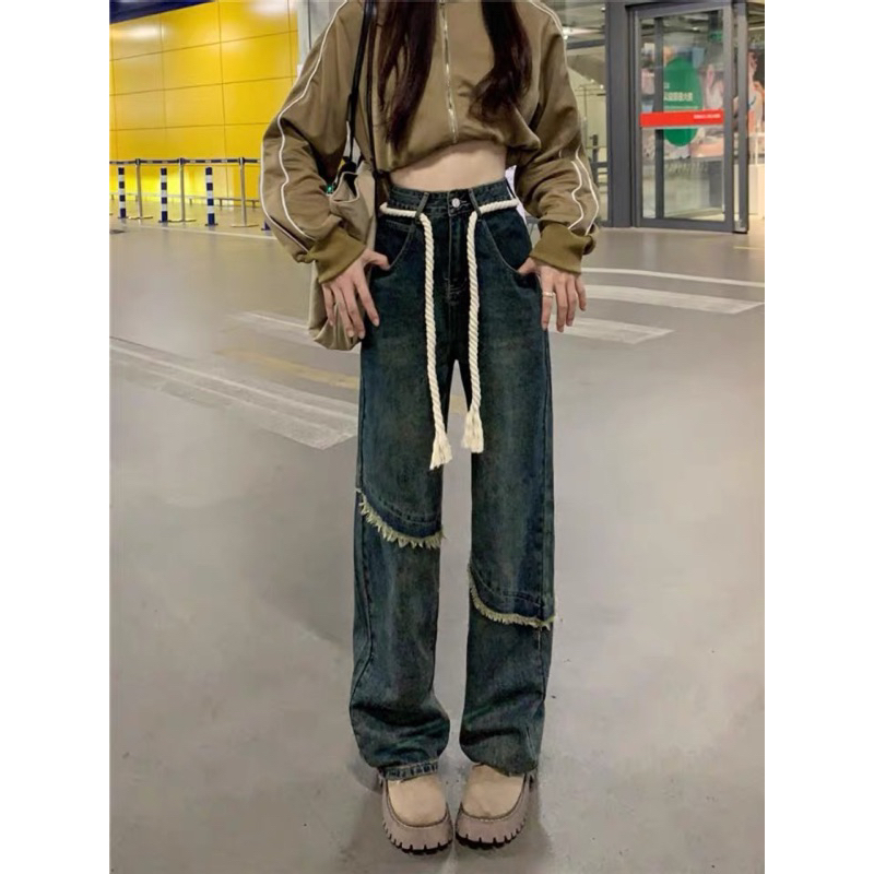 Quần jeans dây thừng bản to UNISEX nam - nữ