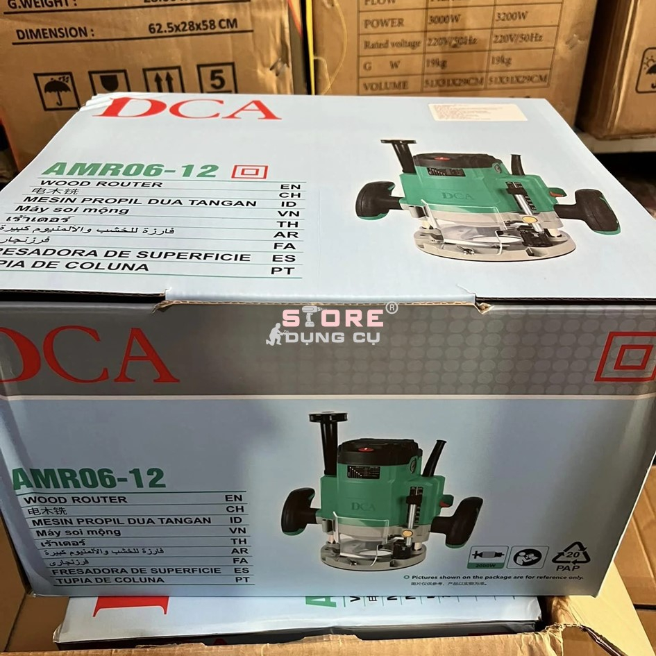 2000W Máy phay gỗ cầm tay 12.7mm DCA AMR06-12 | Máy soi gỗ 2 tay M1R-FF06-12