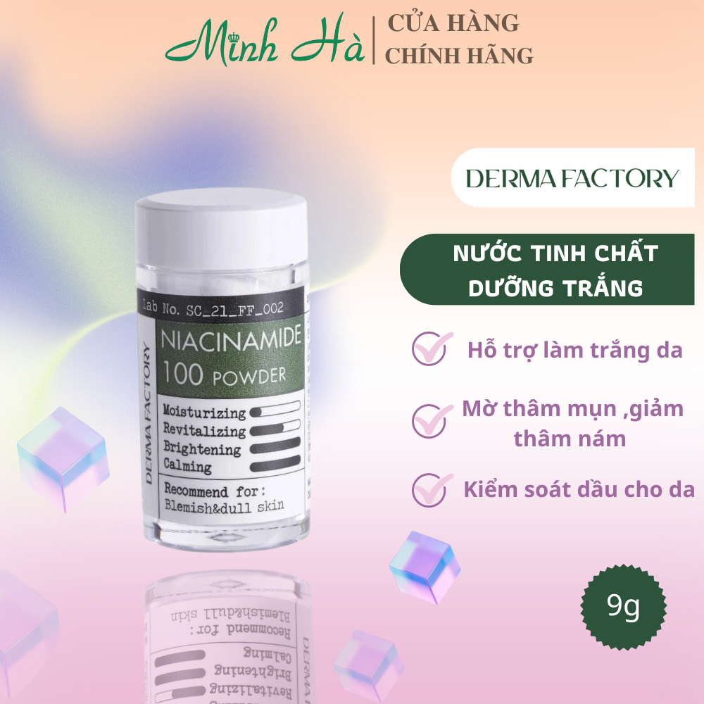 Bột Derma Factory Niacinamide 100 Powder 9g dưỡng da trắng, giảm thâm nám