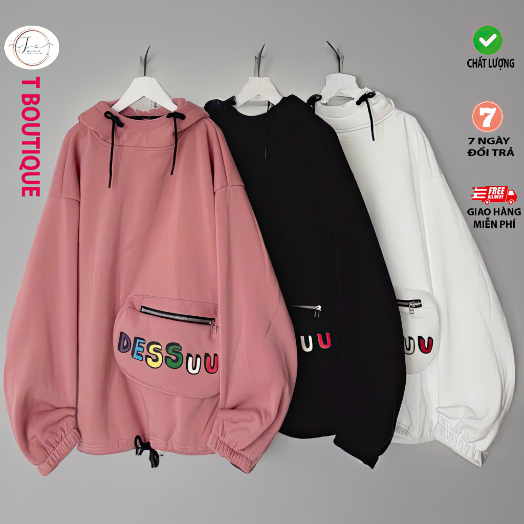 Áo Hoodie Nỉ Ngoại Form Rộng ULzzang Nam Nữ Unisex Có Túi Phối Dây Kéo Chất Dày Dặn Mềm Mịn Thoáng Mát