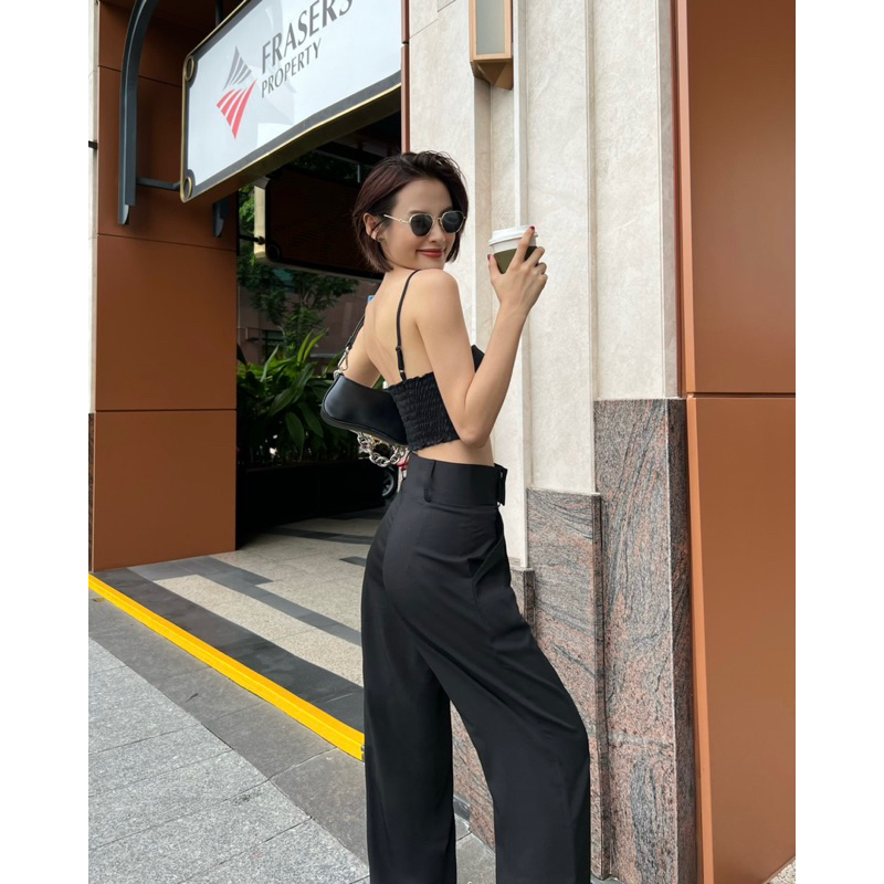 Áo Croptop mút ngực chéo dây