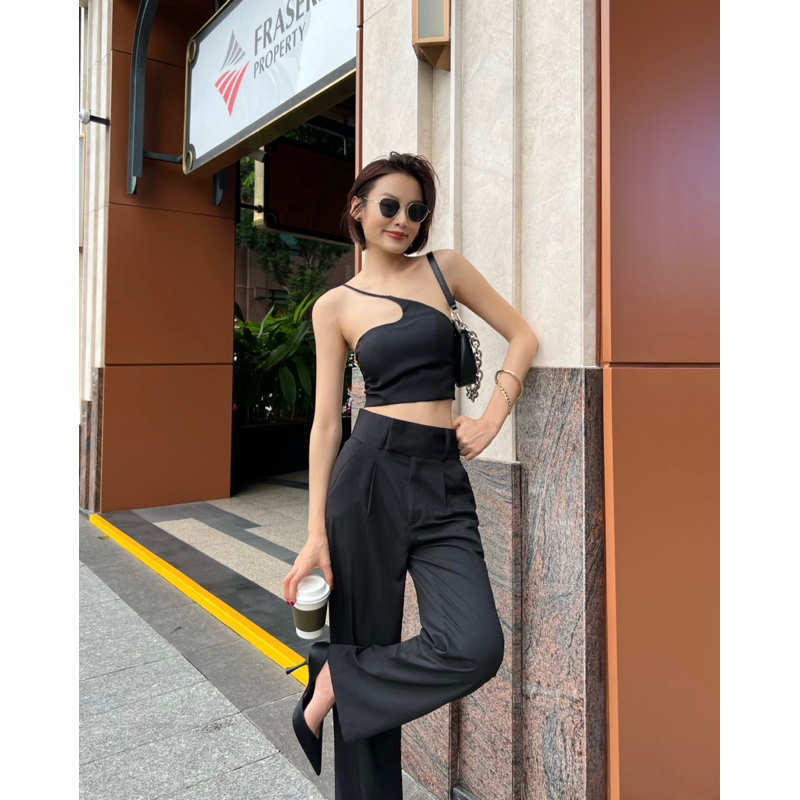 Áo Croptop mút ngực chéo dây