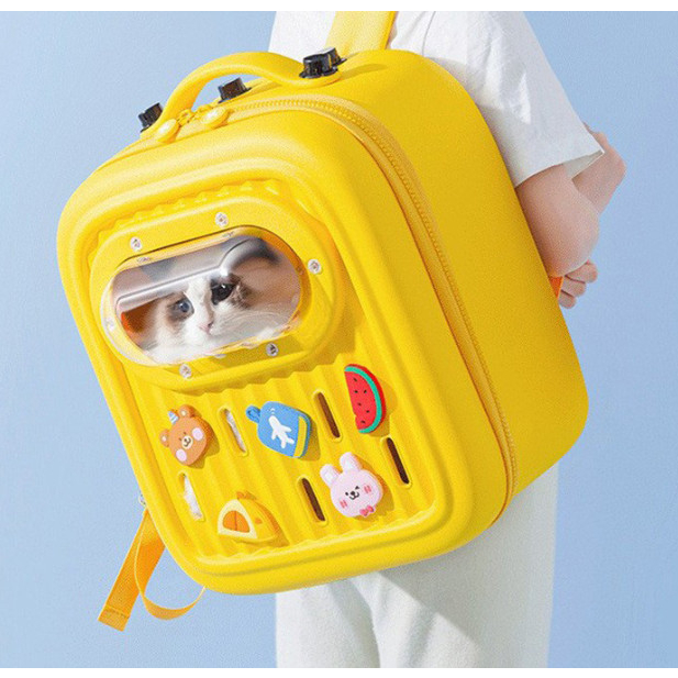 BALO PHI HÀNH GIA MÈO | BALO CAO SU MÈO | GIỎ VẬN CHUYỂN MÈO - cao su nguyên khối thoáng dễ vệ sinh balo mèo siêu to