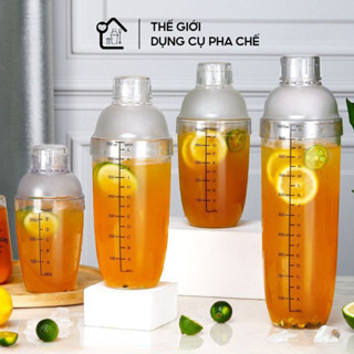 Bình lắc shaker pha chế nhựa chia vạch đen, Bình lắc pha chế cocktail 350ml - 530ml - 700ml - 1000ml