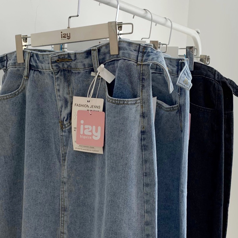 CHÂN VÁY JEANS BIGSIZE DÁNG DÀI KHUY EO 6645 - IZYBYNHI