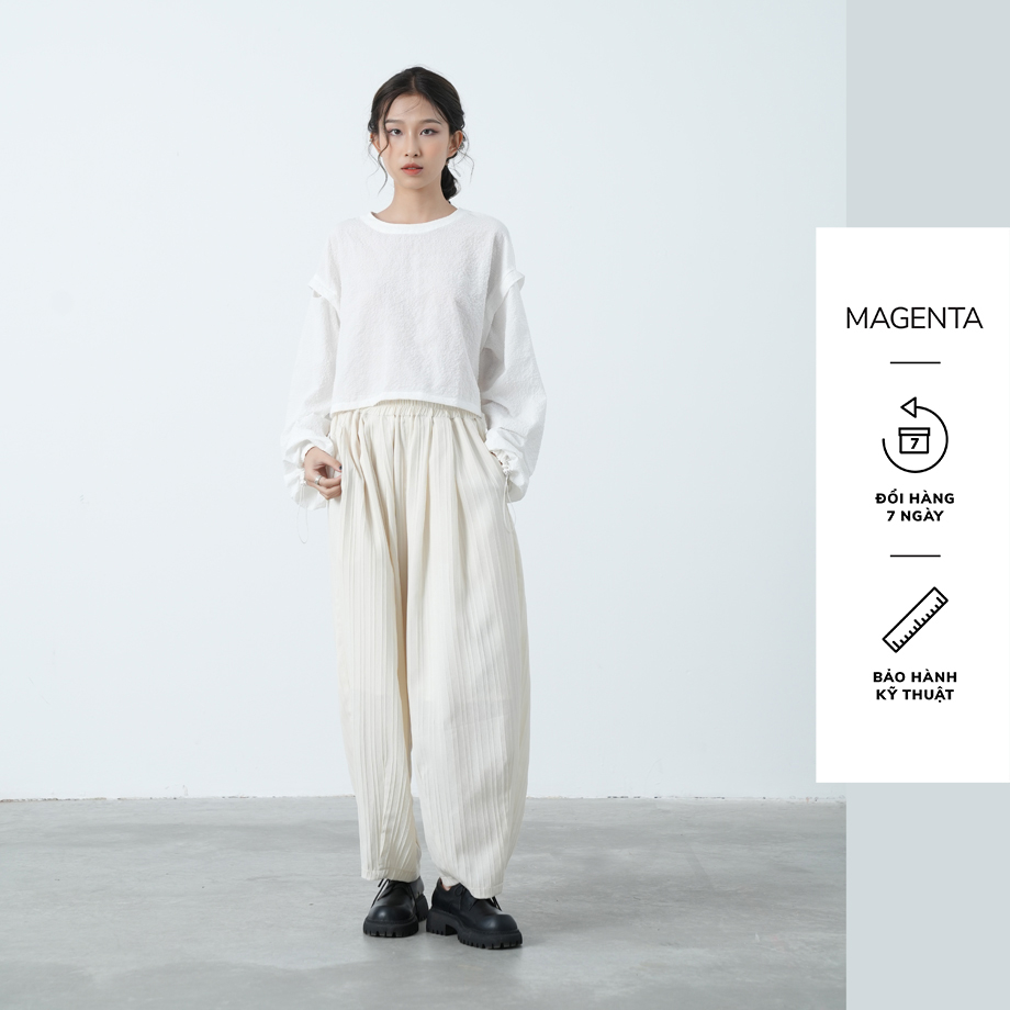 Áo Phông Magenta Minori chất liệu cotton dập nhăn, freesize, mặc được nhiều kiểu