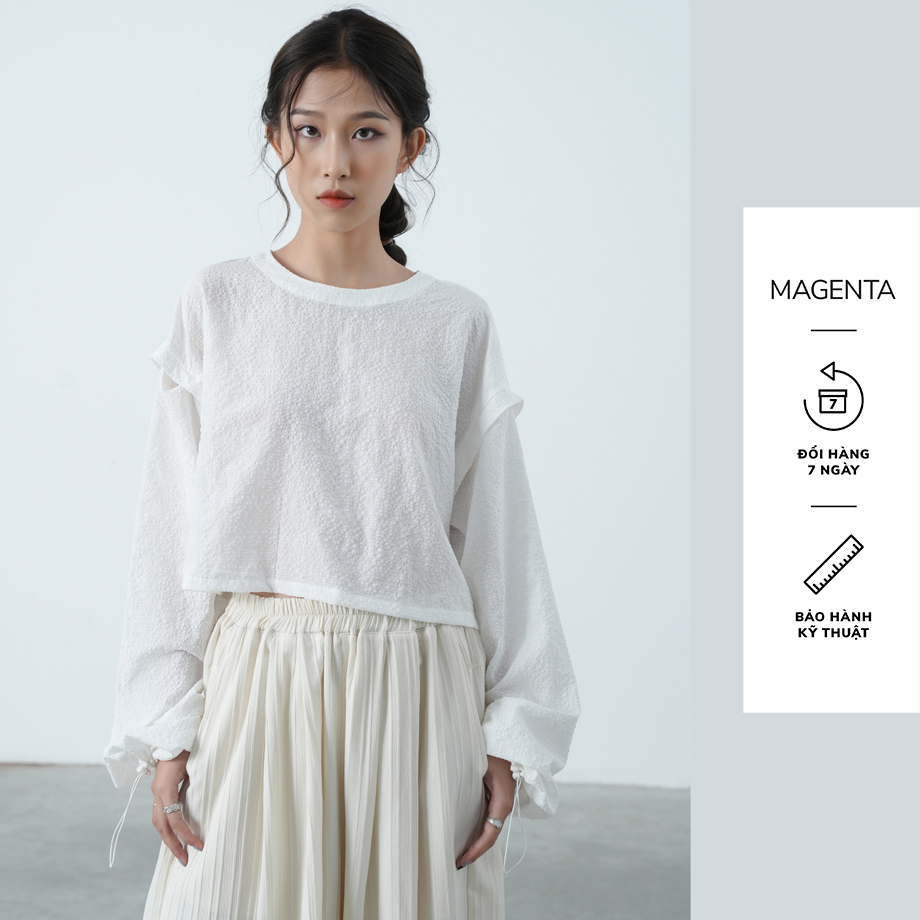 Áo Phông Magenta Minori chất liệu cotton dập nhăn, freesize, mặc được nhiều kiểu